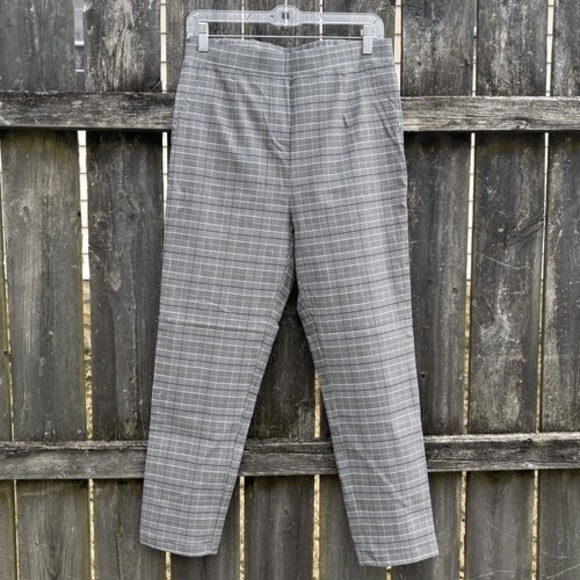 Shinestar Pants - Shinestar‎ Gray Plaid Pull On Stretch Pants XL